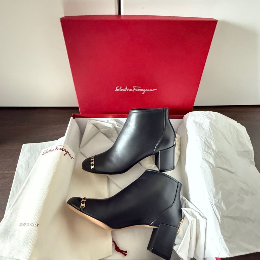 Salvatore Ferragamo Black Ankle Boots